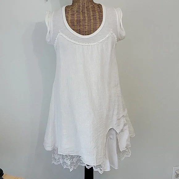chinese dress ladies Piazza Linen Embroidered Dress – KimVanLoo main image 0